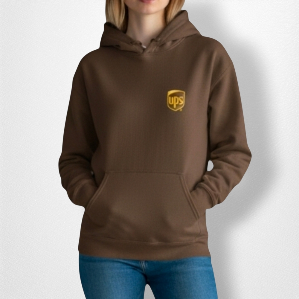 Gildan Brown Hoodie with‎ Yellow Logo